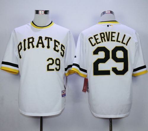 Pirates #29 Francisco Cervelli White Alternate 2 Cool Base Stitched MLB Jersey - Click Image to Close